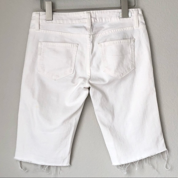 SUMMER CLOSEOUT ☀️ \Paige\• Bermuda Cutoff Shorts in Optic White - Picture 9 of 16